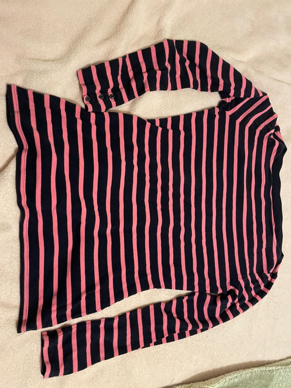 GAP Pink and Black Striped Long Sleeve